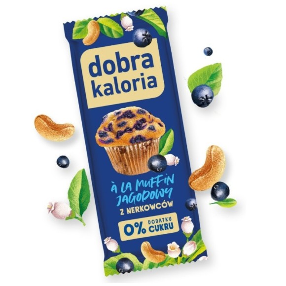 Dobra Kaloria BATON A LA MUFFIN JAGODOWY z nerkowców 0%