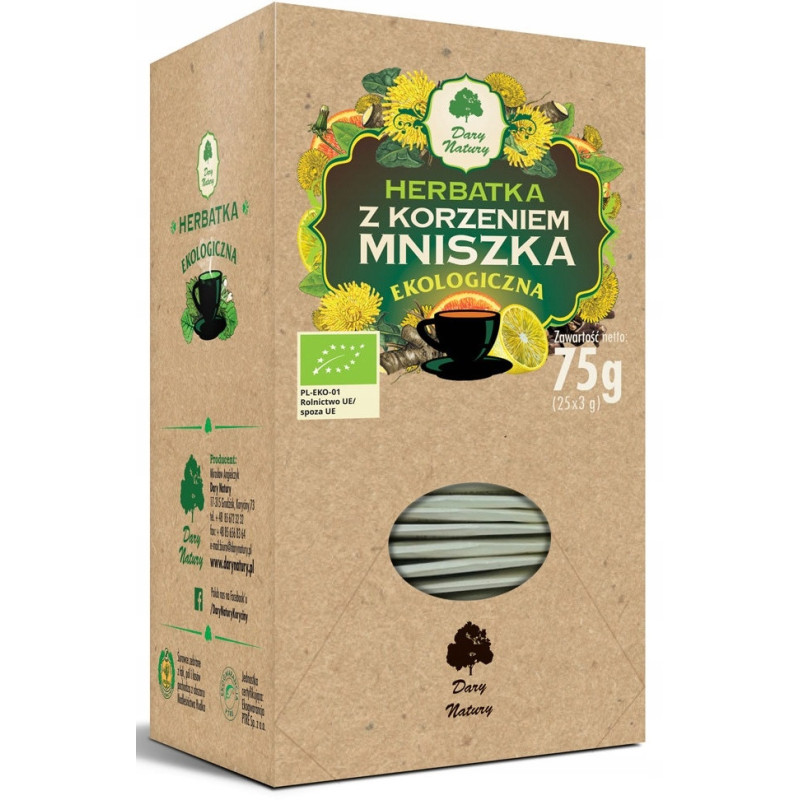 Herbatka Z KORZENIEM MNISZKA LEKARSKIEGO 75g saszetki EKO Dary Natury