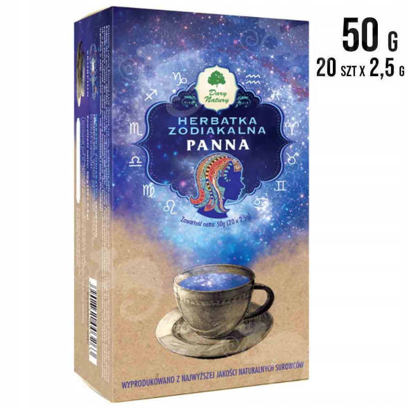 HERBATKA zodiakalna ziołowa znak PANNA 24.08-23.09 prezent 50g DARY NATURY