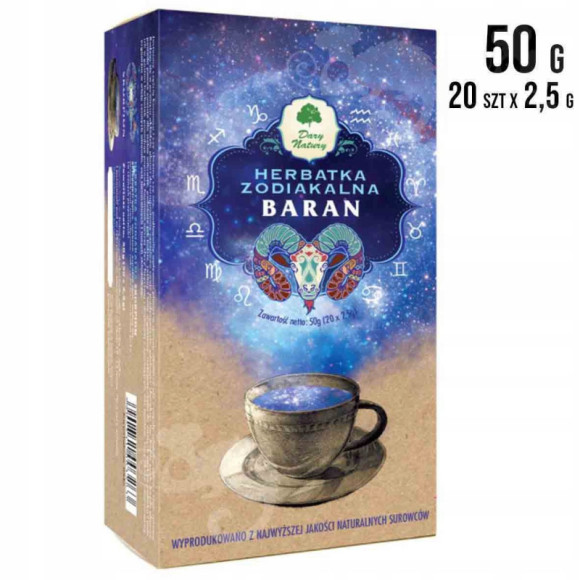 HERBATKA zodiakalna znak zodiaku BARAN 21.03-19.04 prezent 50g DARY NATURY HERBATKA zodiakalna znak zodiaku BARAN 21.03-19.04 prezent 50g DARY NATURY