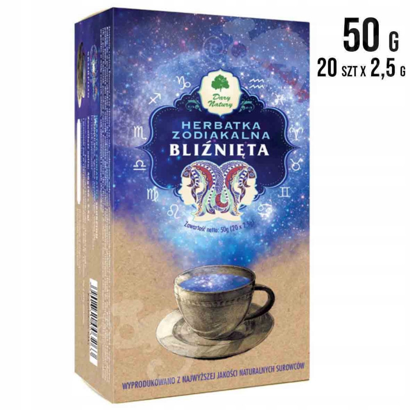 HERBATKA zodiakalna znak zodiaku BLIŹNIĘTA 23.05-21.06 20szt 50g DARYNATURY