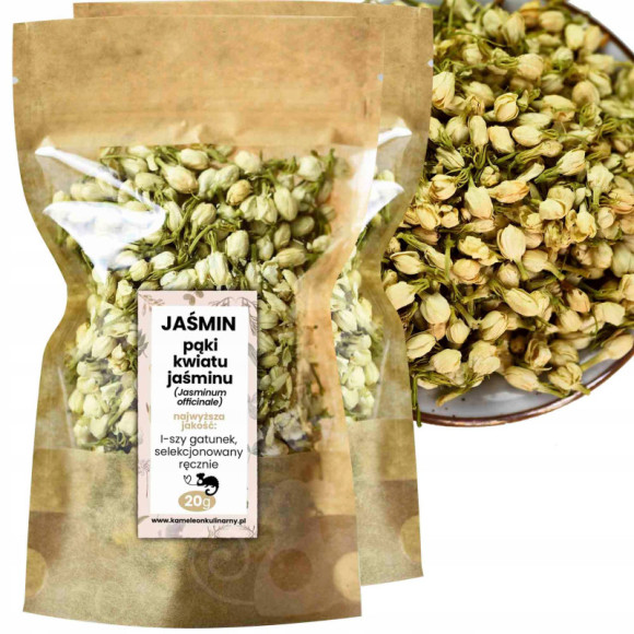 JAŚMIN JASMINUM suszone pączki kwiatów - I.gat 20g JAŚMIN JASMINUM suszone pączki kwiatów - I.gat 20g