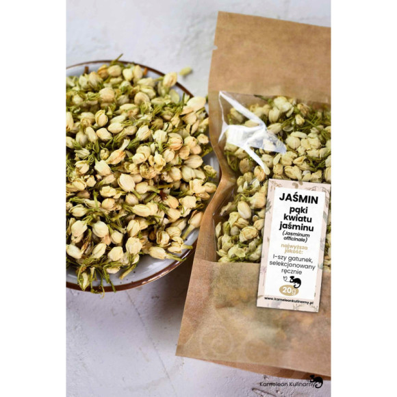 JAŚMIN JASMINUM suszone pączki kwiatów - I.gat 20g JAŚMIN JASMINUM suszone pączki kwiatów - I.gat 20g