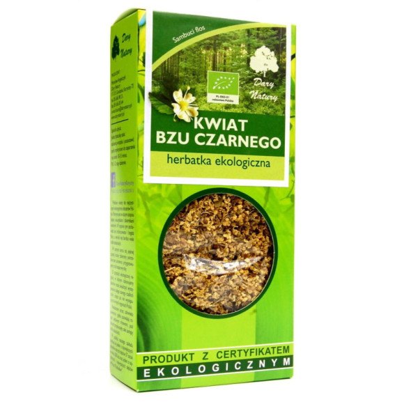 KWIAT BZU CZARNEGO CZARNY BEZ 50g ekologiczny DARYNATURY wsparcie ODPORNOŚĆ KWIAT BZU CZARNEGO CZARNY BEZ 50g ekologiczny DARYNATURY wsparcie ODPORNOŚĆ