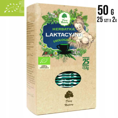 LAKTACYJNA HERBATA herbatka EKO NA LAKTACJĘ 25 x2g Bio 50g DARY NATURY
