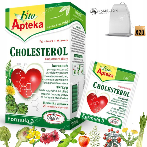 MALWA FITO APTEKA CHOLESTEROL zioła karczoch skrzyp HERBATA 40G FORMUŁA 3 MALWA FITO APTEKA CHOLESTEROL zioła karczoch skrzyp HERBATA 40G FORMUŁA 3