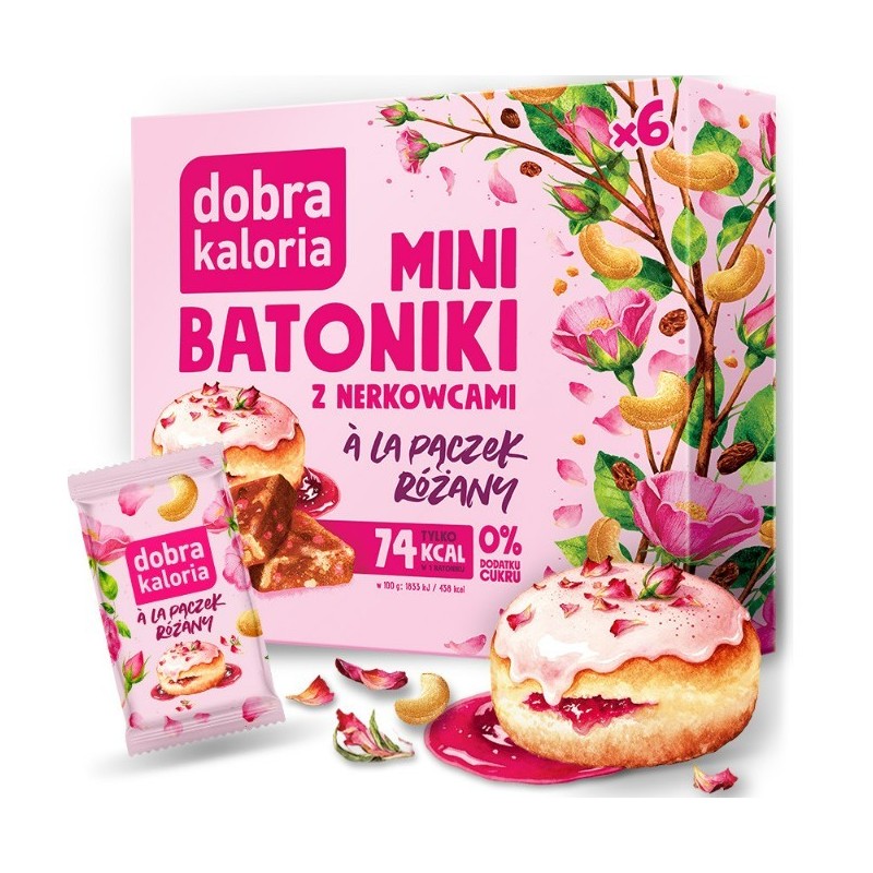 Dobra Kaloria MINI BATONIKI o smaku A LA PĄCZEK RÓŻANY bez
