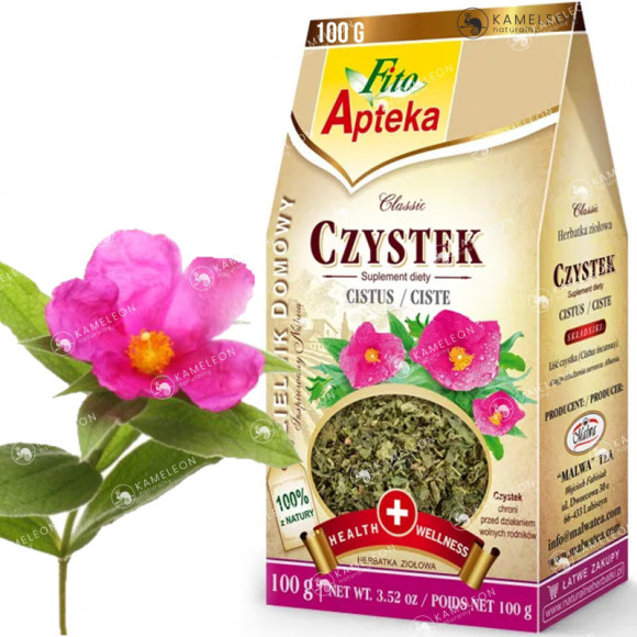 MALWA FITO APTEKA CZYSTEK ziele liście CZYSTKA100G MALWA FITO APTEKA CZYSTEK ziele liście CZYSTKA100G