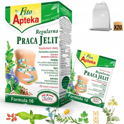 MALWA FITO APTEKA REGULARNA PRACA JELIT mieszanka ziół x20 40G - FORMUŁA 16