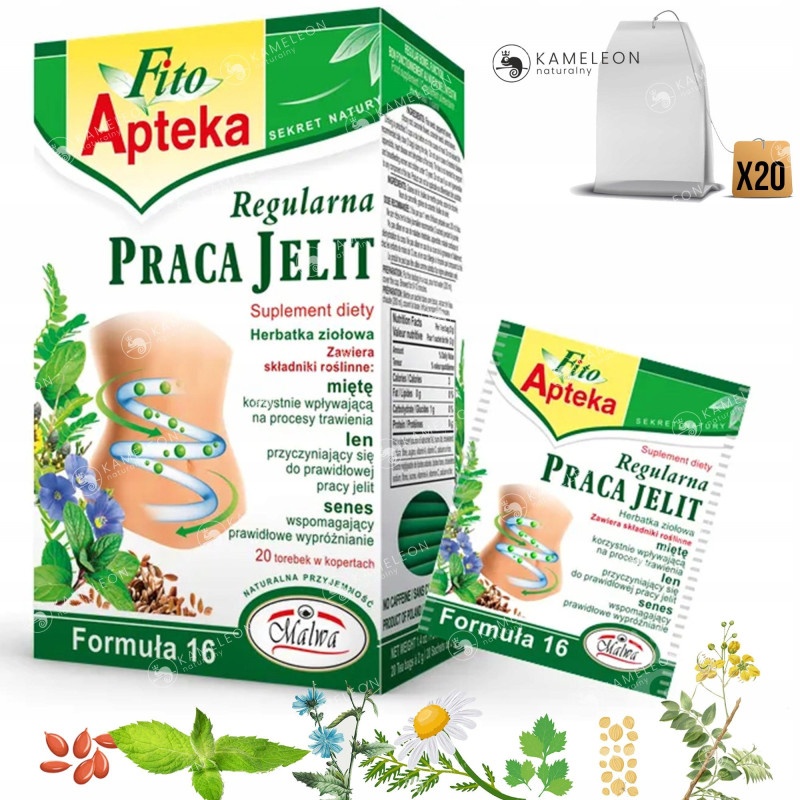 MALWA FITO APTEKA REGULARNA PRACA JELIT mieszanka ziół x20 40G - FORMUŁA 16