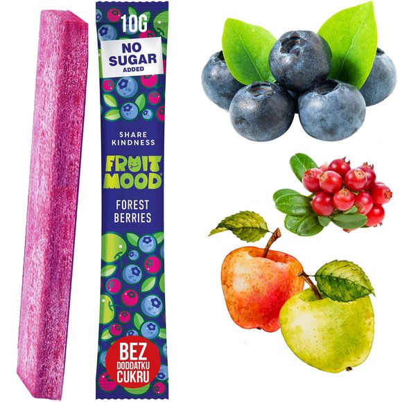 FRUIT MOOD batonik owocowy BEZ DODATKU CUKRU 10g MIX 6