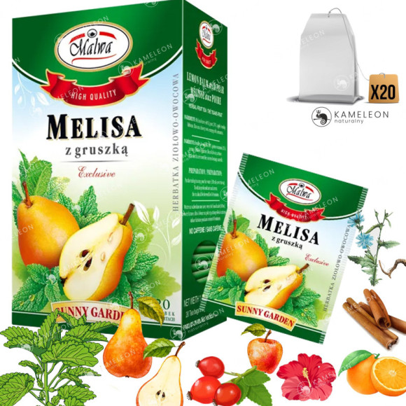 MALWA HERBATA SUNNY GARDEN MELISA Z GRUSZKĄ x20 MALWA HERBATA SUNNY GARDEN MELISA Z GRUSZKĄ x20