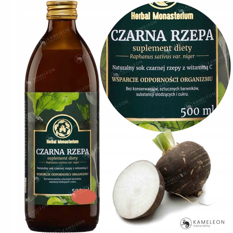 HERBAL SOK z CZARNEJ RZEPY Z WITAMINĄ C WitC rzepa 500ml