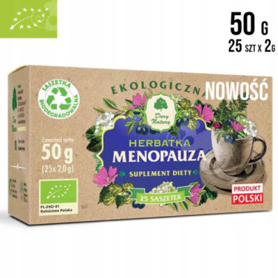 MENOPAUZA herbatka ziołowa suplement diety EKO Bio 50g saszetki DARY NATURY