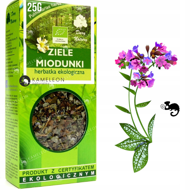 MIODUNKA ZIELE MIODUNKI PŁUCNIK ZIOŁA NA PŁUCA eko bio 25g DARY NATURY
