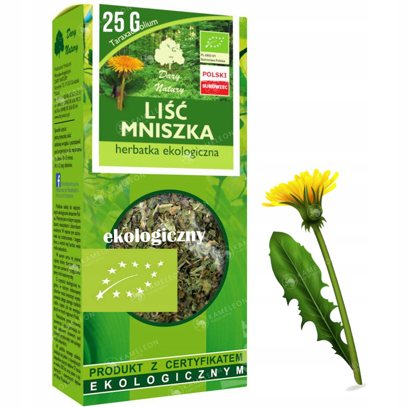 MNISZEK LEKARSKI LIŚĆ MNISZKA eko 25g DARY NATURY wsparcie: WĄTROBA ŻOŁĄDEK
