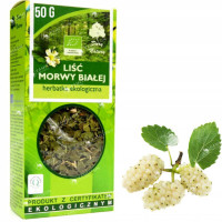 MORWA BIAŁA LIŚĆ MORWY BIAŁEJ eko 50g DARY NATURY wsparcie POZIOM CUKRU