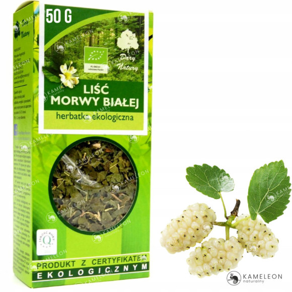 MORWA BIAŁA LIŚĆ MORWY BIAŁEJ eko 50g DARY NATURY wsparcie POZIOM CUKRU MORWA BIAŁA LIŚĆ MORWY BIAŁEJ eko 50g DARY NATURY wsparcie POZIOM CUKRU