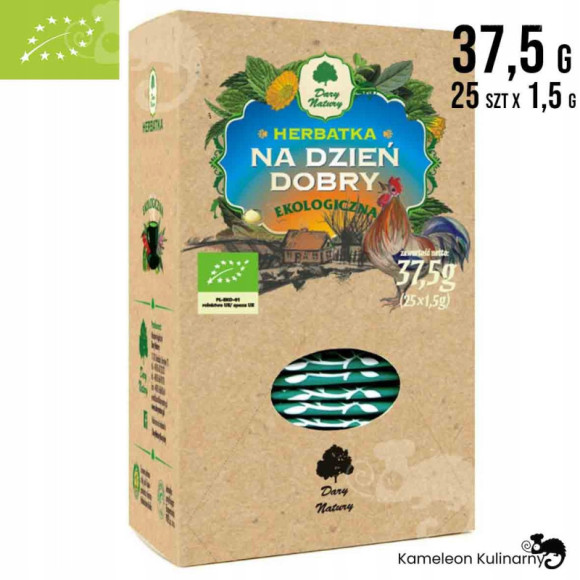 NA DZIEŃ DOBRY herbatka ekologiczna EKO Bio 25 saszetek 37,5g DARY NATURY NA DZIEŃ DOBRY herbatka ekologiczna EKO Bio 25 saszetek 37,5g DARY NATURY