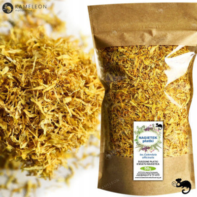 NAGIETEK LEKARSKI suszone płatki KWIATU NAGIETKA JADALNE kwiaty 50g PREMIUM