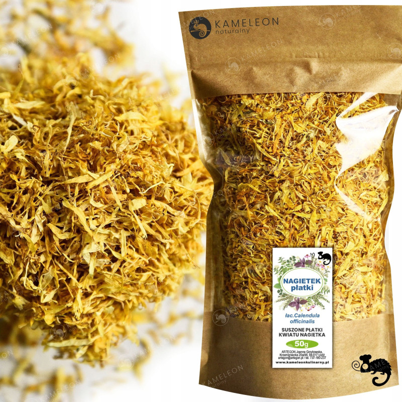 NAGIETEK LEKARSKI suszone płatki KWIATU NAGIETKA JADALNE kwiaty 50g PREMIUM