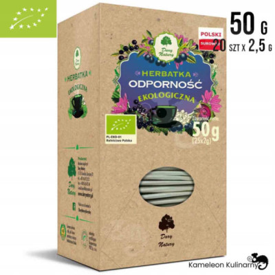 ODPORNOŚĆ herbatka ziołowa EKO Jeżówka Bez Krwawnik DARY NATURY 25x 2G 50G