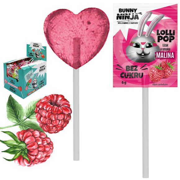 BUNNY LIZAK SERCE SERDUSZKO bez cukru MIX SMAKÓW 5szt.