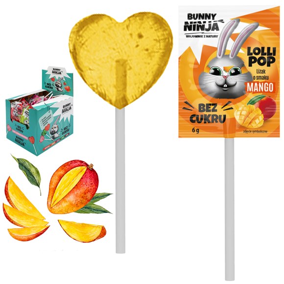 BUNNY LIZAK SERCE SERDUSZKO bez cukru MIX SMAKÓW 5szt.