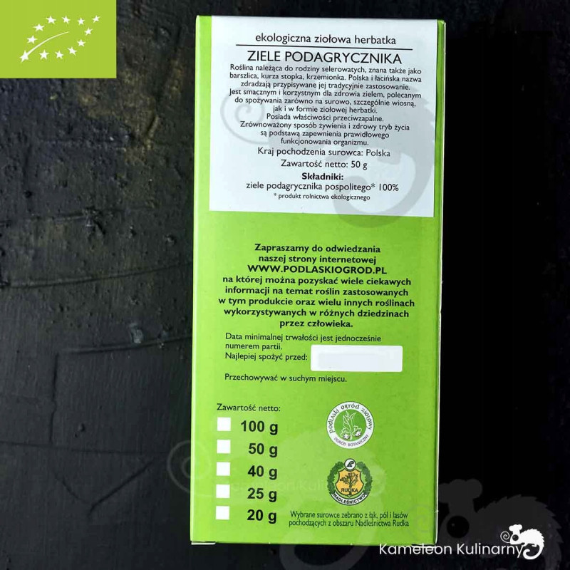 PODAGRYCZNIK ziele PODAGRYCZNIKA eko 50g DARY NATURY wsparcie: TRAWIENIE
