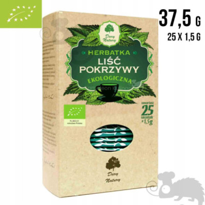 POKRZYWA ZIELE POKRZYWY Herbatka ekologiczna 25 saszetek 37G DARY NATURY