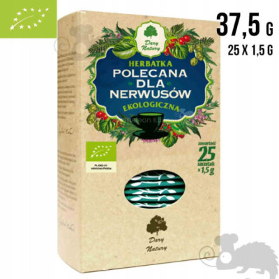 POLECANA DLA NERWUSÓW herbatka EKO mieszanka ziół 25saszetek DARY NATURY