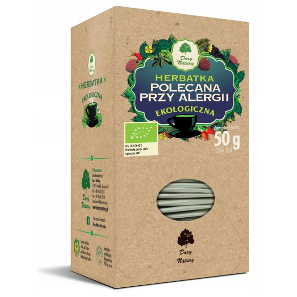 POLECANA PRZY ALERGII mieszanka ziół EKO 50g DARY NATURY wsparcie: ALERGIA POLECANA PRZY ALERGII mieszanka ziół EKO 50g DARY NATURY wsparcie: ALERGIA