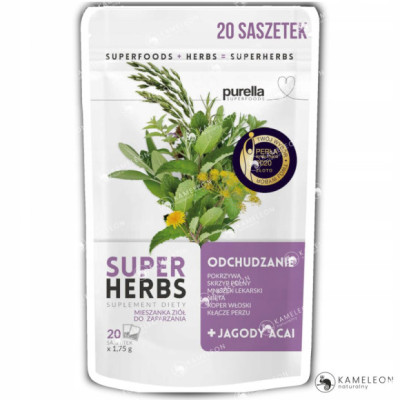 PURELLA SUPERFOODS HERBS ZIOŁA ODCHUDZANIE mieszanka ziół 20saszetek 35G