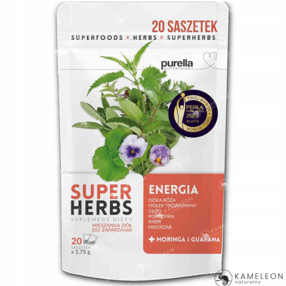 PURELLA SUPERHERBS herbata ENERGIA Róża Głóg Pokrzywa Imbir Guarana Moringa PURELLA SUPERHERBS herbata ENERGIA Róża Głóg Pokrzywa Imbir Guarana Moringa