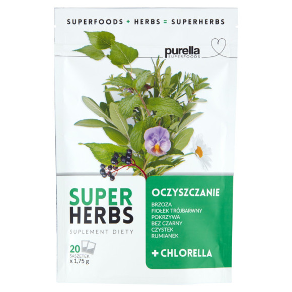 PURELLA SUPRHERBS herbata OCZYSZCZENIE Brzoza Czystek Pokrzywa + CHLORELLA PURELLA SUPRHERBS herbata OCZYSZCZENIE Brzoza Czystek Pokrzywa + CHLORELLA