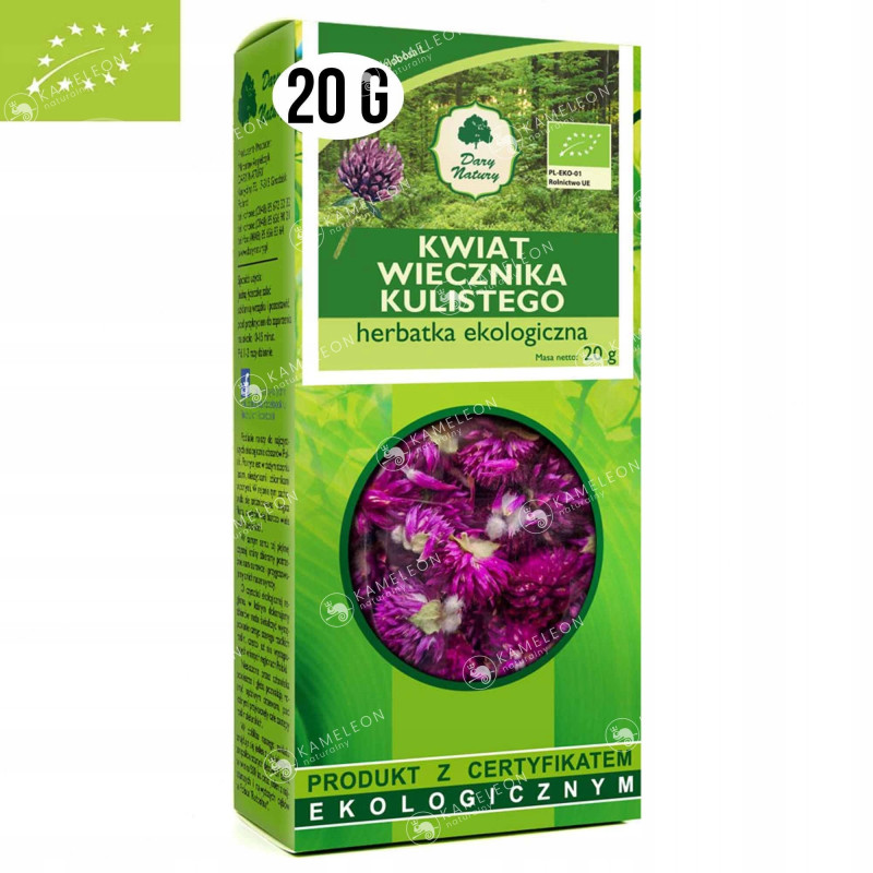 WIECZNIK KULISTY KWIAT eko 20g DARY NATURY wsparcie: MIGRENA NADCIŚNIENIE