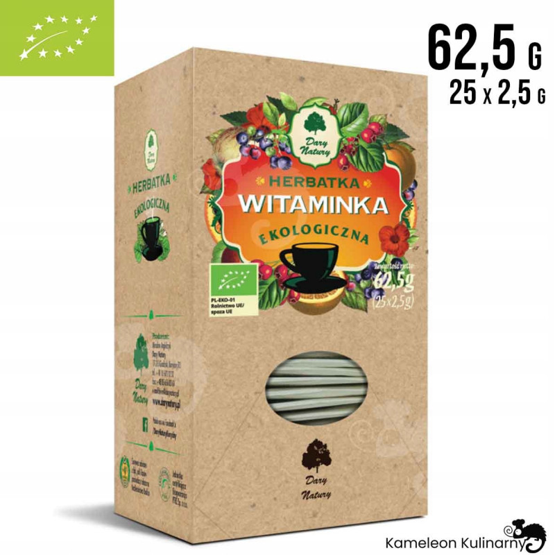 WITAMINKA eko herbatka x25 Aronia Głóg Hibiskus Pomarańcza 62G DARY NATURY