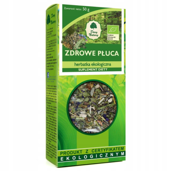ZDROWE PŁUCA 50g herbatka EKOLOGICZNA Dary Natury SOSNA SZAŁWIA HYZOP ŚLAZ ZDROWE PŁUCA 50g herbatka EKOLOGICZNA Dary Natury SOSNA SZAŁWIA HYZOP ŚLAZ