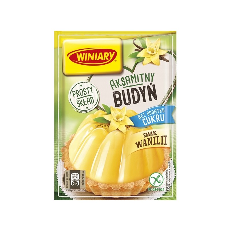 Winiary AKSAMITNY BUDYŃ WANILIOWY BEZ GLUTENU I BEZ DODATKU