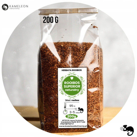 herbata ROOIBOS NATURALNY SUPERIOR Czerwonokrzew duże opakowanie 200g 0,2KG herbata ROOIBOS NATURALNY SUPERIOR Czerwonokrzew duże opakowanie 200g 0,2KG
