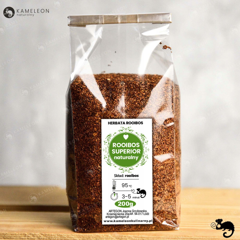 herbata ROOIBOS NATURALNY SUPERIOR Czerwonokrzew duże opakowanie 200g 0,2KG