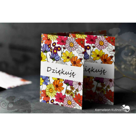 BILECIK DO PREZENTU Karnet kartka DZIĘKUJĘ 2szt BILECIK DO PREZENTU Karnet kartka DZIĘKUJĘ 2szt