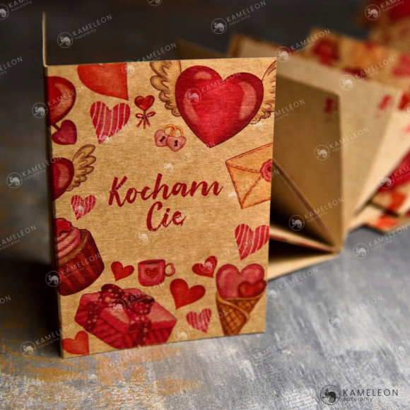 BILECIK DO PREZENTU karnet kartka KOCHAM CIĘ 2szt BILECIK DO PREZENTU karnet kartka KOCHAM CIĘ 2szt