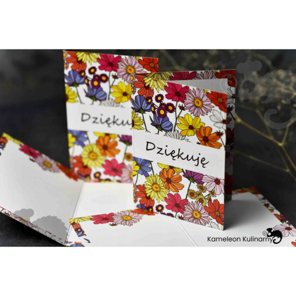 BILECIK DO PREZENTU ZAWIESZKA Karnet kartka kwiatowa 7x10cm DZIĘKUJĘ 2szt BILECIK DO PREZENTU ZAWIESZKA Karnet kartka kwiatowa 7x10cm DZIĘKUJĘ 2szt