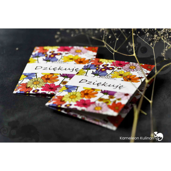 BILECIK DO PREZENTU ZAWIESZKA Karnet kartka kwiatowa 7x10cm DZIĘKUJĘ 2szt BILECIK DO PREZENTU ZAWIESZKA Karnet kartka kwiatowa 7x10cm DZIĘKUJĘ 2szt