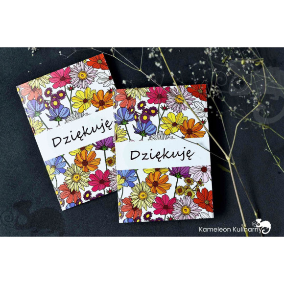 BILECIK DO PREZENTU ZAWIESZKA Karnet kartka kwiatowa 7x10cm DZIĘKUJĘ 2szt BILECIK DO PREZENTU ZAWIESZKA Karnet kartka kwiatowa 7x10cm DZIĘKUJĘ 2szt