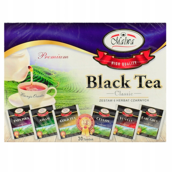 ZESTAW HERBAT CZARNYCH smakowych MALWA BLACK TEAS