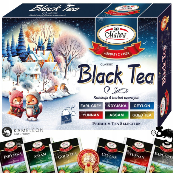 ZESTAW HERBAT CZARNYCH smakowych MALWA BLACK TEAS