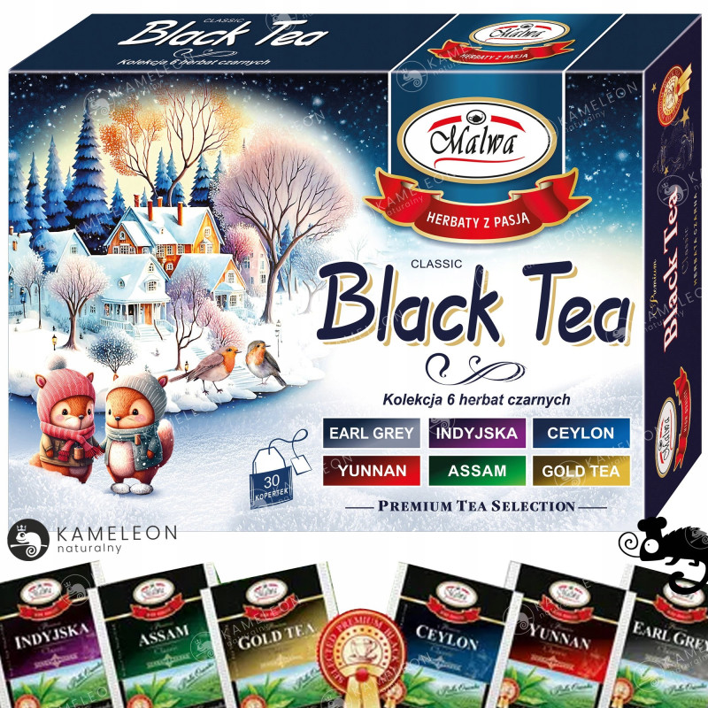 ZESTAW HERBAT CZARNYCH smakowych MALWA BLACK TEAS