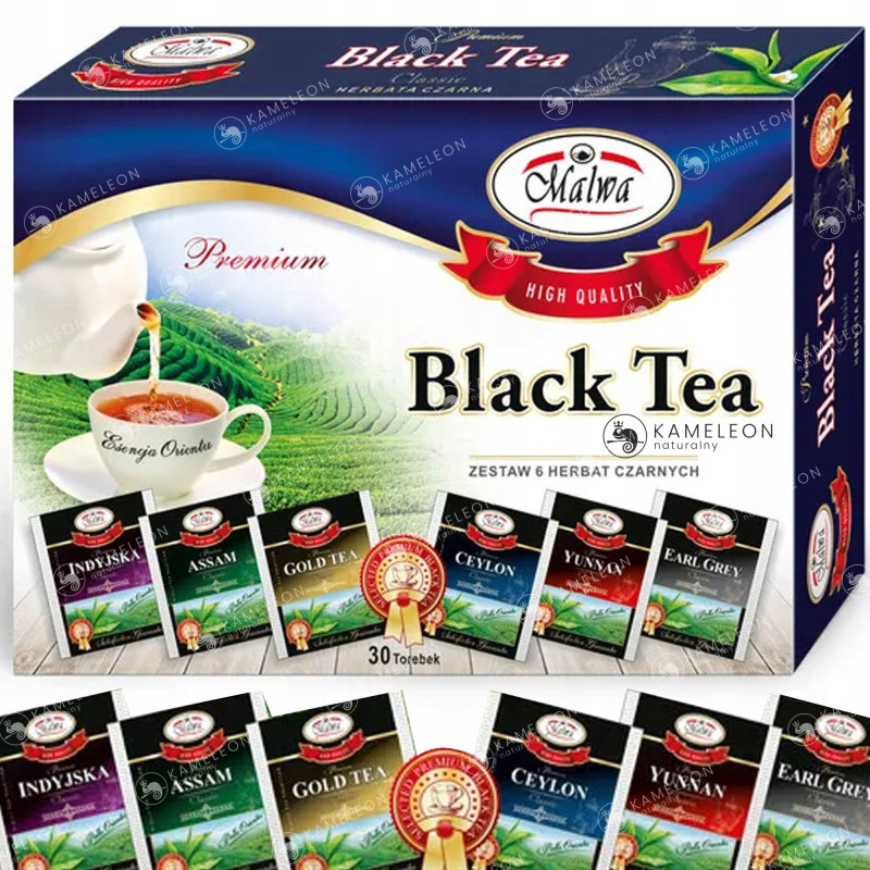 ZESTAW HERBAT CZARNYCH smakowych MALWA BLACK TEAS